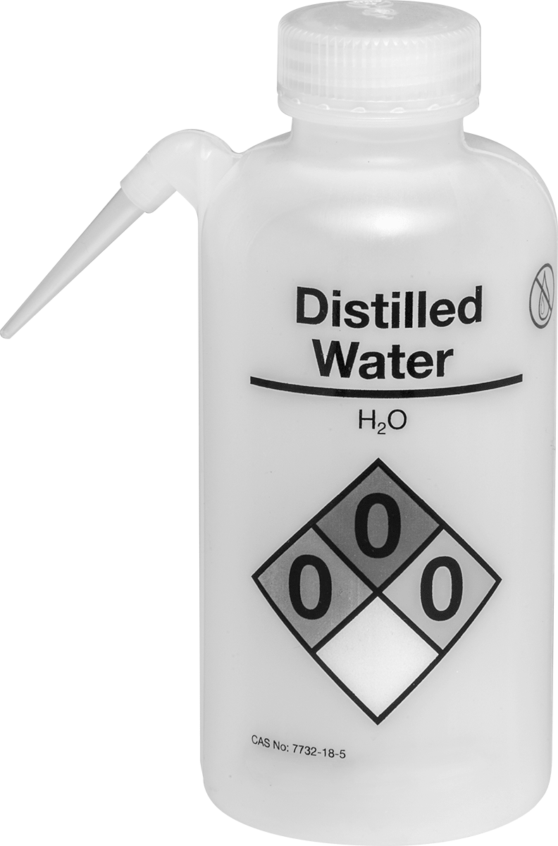 Ayrı Açılı Nozullu Sıkma Şişesi, NFPA Elmas, (Damıtılmış Su), 16 FL oz, 6-7/8" Yükseklik