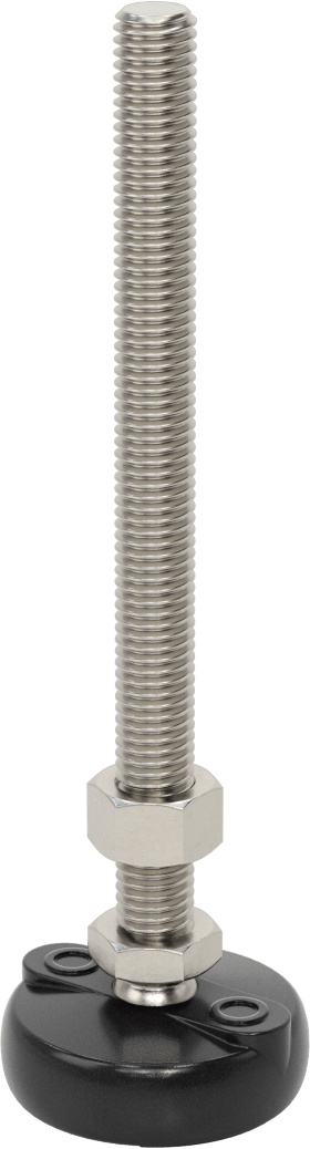 Sabit Dönen Seviyeleme Montajı, 6“ Uzunlukta 1/2”-13 Dişli Saplama ve 2" Taban Çapı ile