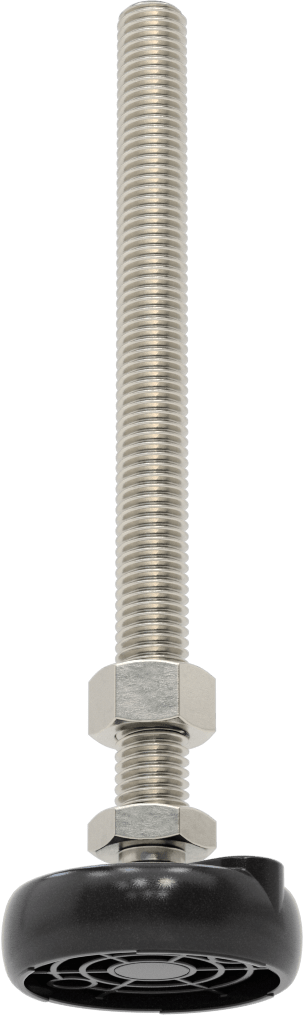 Sabit Dönen Seviyeleme Montajı, 6“ Uzunlukta 1/2”-13 Dişli Saplama ve 2" Taban Çapı ile