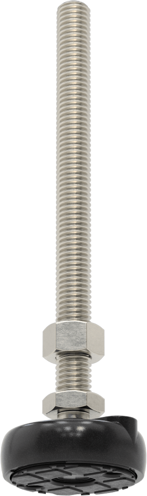 Sabit Dönen Seviyeleme Montajı, Yastıklı, 6“ Uzunlukta 1/2”-13 Dişli Saplama ve 2" Taban Çapı