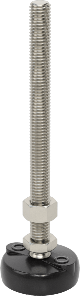 Sabit Dönen Seviyeleme Montajı, Yastıklı, 6“ Uzunlukta 1/2”-13 Dişli Saplama ve 2" Taban Çapı