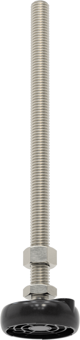Sabit Dönen Seviyeleme Montajı, 8“ Uzunluğunda 1/2”-13 Dişli Saplama ve 2" Taban Çapı ile