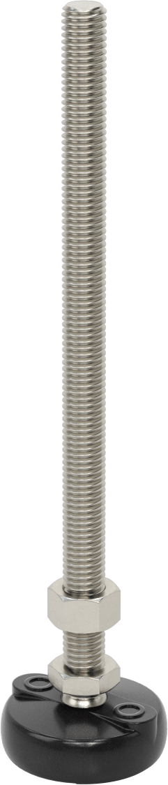 Sabit Dönen Seviyeleme Montajı, 8“ Uzunluğunda 1/2”-13 Dişli Saplama ve 2" Taban Çapı ile