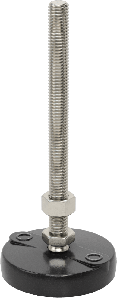 Sabit Dönen Seviyeleme Montajı, Yastıklı, 6“ Uzunluk, 1/2”-13 Dişli Saplama ve 3" Taban Çapı