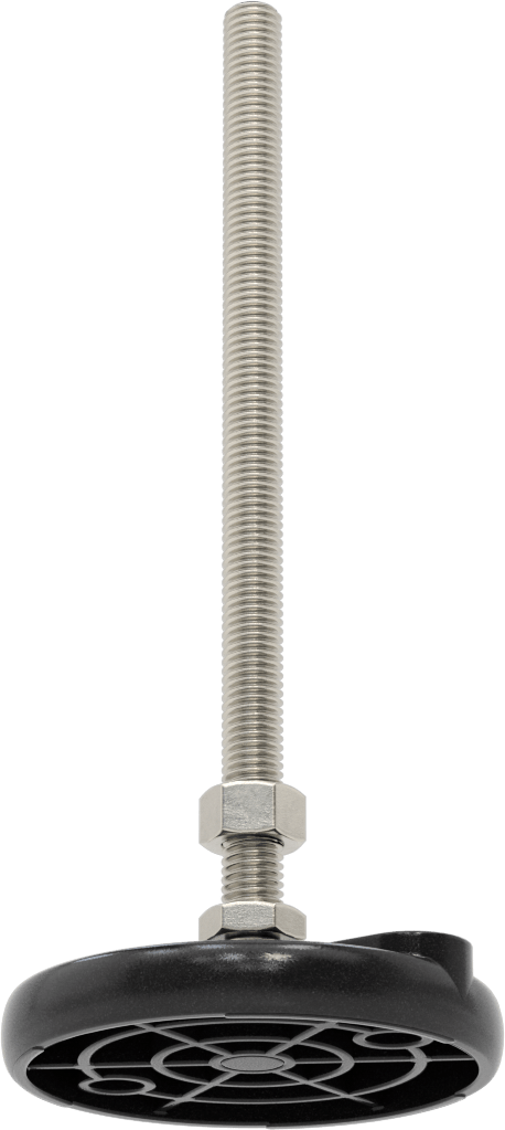Sabit Dönen Seviyeleme Montajı, 8“ Uzunlukta 1/2”-13 Dişli Saplama ve 4" Taban Çaplı