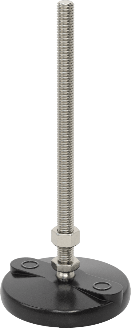 Sabit Dönen Seviyeleme Montajı, 8“ Uzunlukta 1/2”-13 Dişli Saplama ve 4" Taban Çaplı