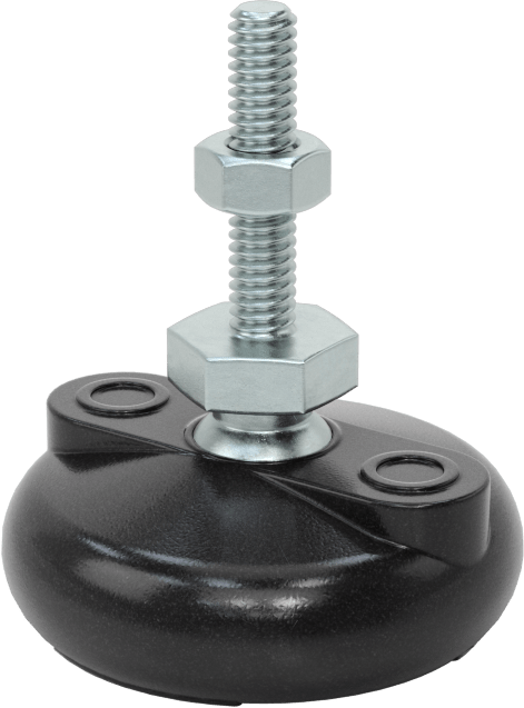 Sabit Dönen Seviyeleme Montajı, 1-1/4“ Uzunlukta 1/4”-20 Dişli Saplama ve 2" Çaplı Taban ile