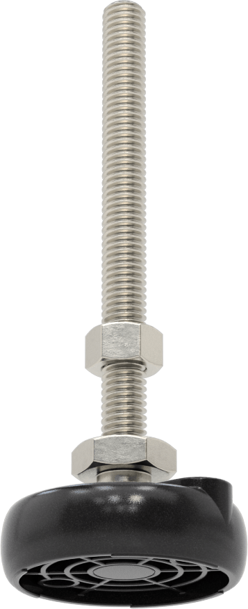 Sabit Dönen Seviyeleme Montajı, 4“ Uzunlukta 3/8”-16 Dişli Saplama ve 2" Taban Çapı ile