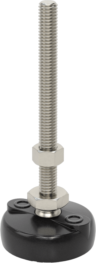 Sabit Dönen Seviyeleme Montajı, Yastıklı, 4“ Uzunlukta 3/8”-16 Dişli Saplama ve 2" Taban Çapı