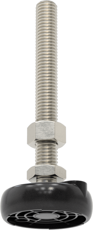 Sabit Dönen Seviyeleme Montajı, 4“ Uzunlukta 1/2”-13 Dişli Saplama ve 2" Taban Çapı ile