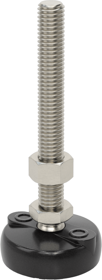 Sabit Dönen Seviyeleme Montajı, Yastıklı, 4“ Uzunlukta 1/2”-13 Dişli Saplama ve 2" Taban Çapı