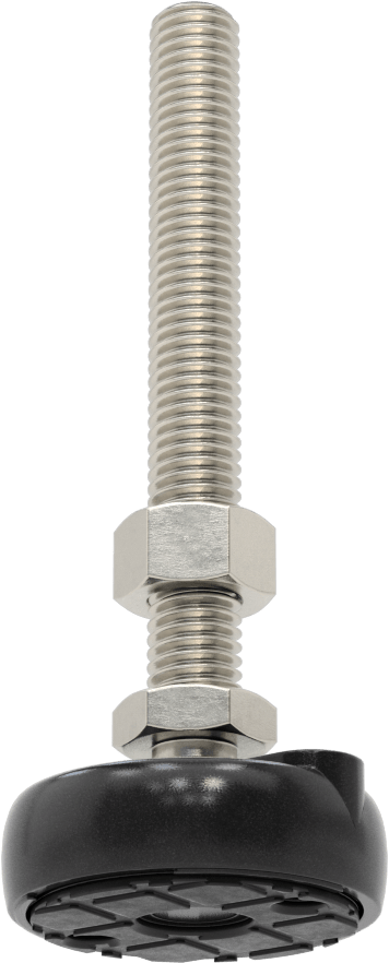 Sabit Dönen Seviyeleme Montajı, Yastıklı, 4“ Uzunlukta 1/2”-13 Dişli Saplama ve 2" Taban Çapı