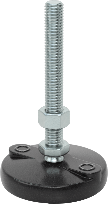 Sabit Dönen Seviyeleme Montajı, 4“ Uzunlukta 1/2”-13 Dişli Saplamalı ve 3" Çaplı Tabanlı