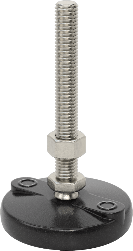 Sabit Dönen Seviyeleme Montajı, 4“ Uzunlukta 1/2”-13 Dişli Saplama ve 3" Taban Çapı ile