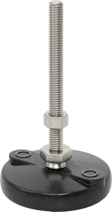 Sabit Dönen Seviyeleme Montajı, 4“ Uzunlukta 3/8”-16 Dişli Saplama ve 3" Taban Çapı ile