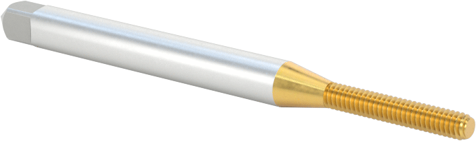 Talaşsız Kılavuz, TiN Kaplamalı Yüksek Hızlı Çelik, Alt Pah, M2 x 0,4 mm Diş