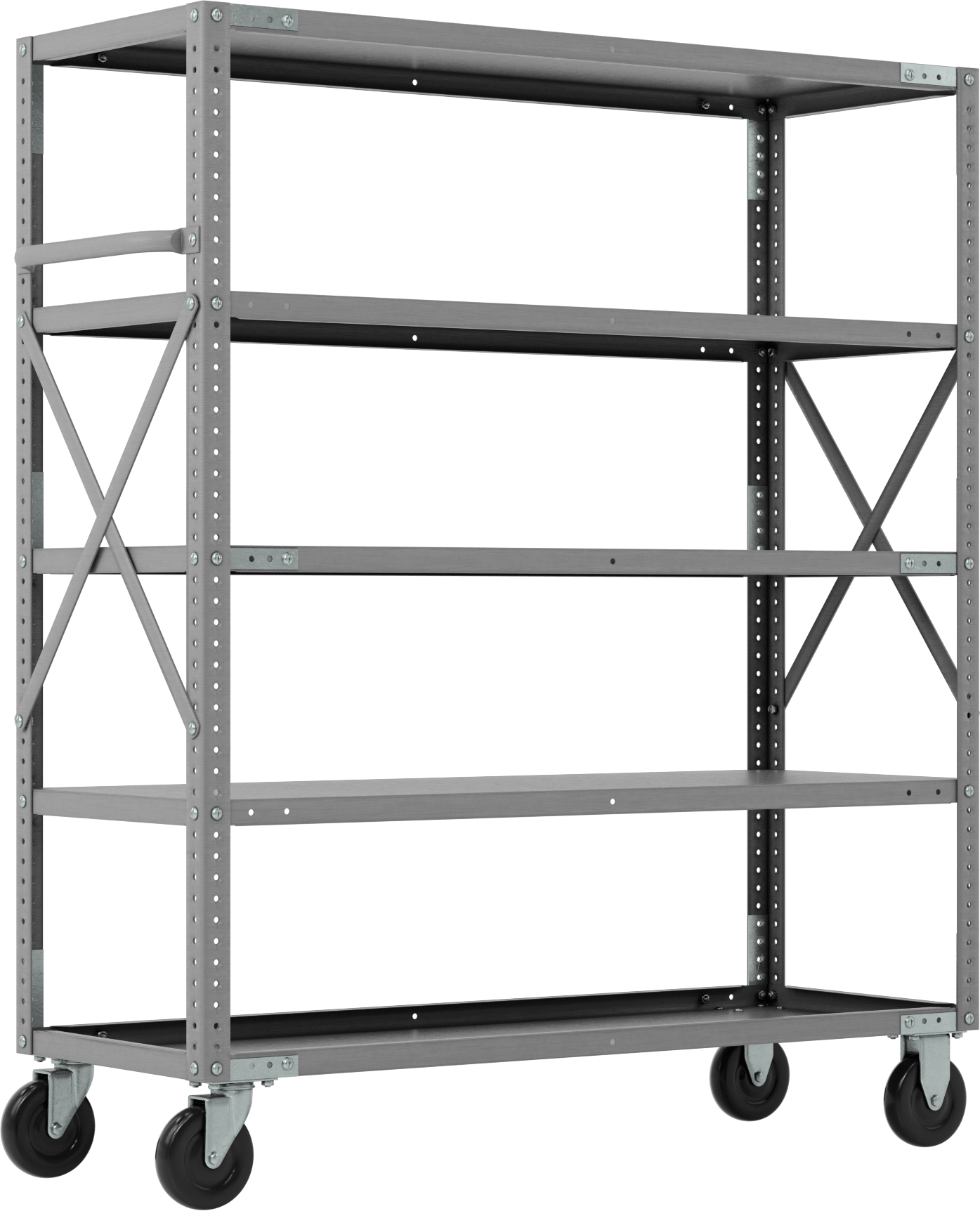 Çıkıntılı Raf, 5 Raflı Açık, 48“ Genişlik x 57” Yükseklik x 18" Derinlik