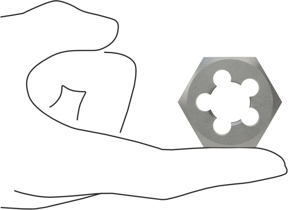 Sol El Diş Onarım Kalıbı, 3/4"-16 UNF