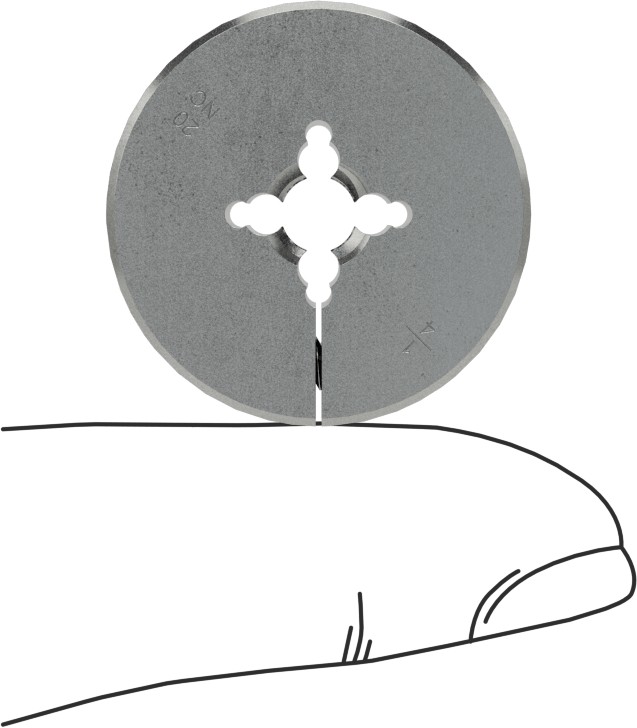Kaplamasız Karbon Çelik Kalıp, 1" OD, 1/4"-20 UNC Sağ Dişli