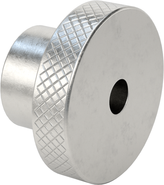 303 Paslanmaz Çelik Dişsiz Delikli Topuz, Ayar Vidalı, 1/2“ Çap x 1-1/2” Derinlikte Delik