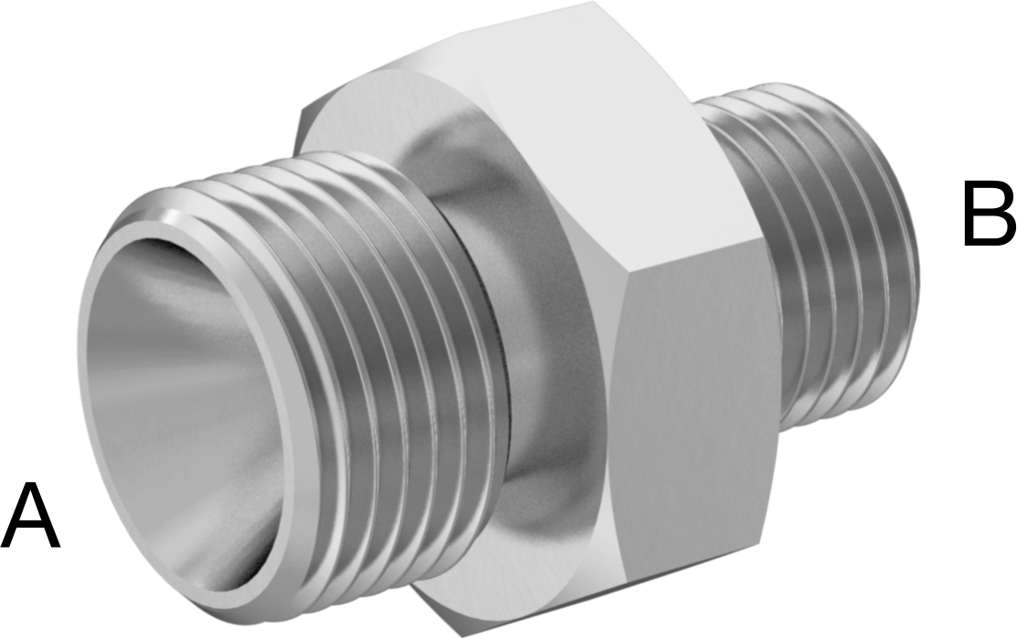 Hidrolik Sıvı için Çinko Kaplı Çelik Hortum Bağlantı Elemanı, Düz Redüktör, 3/8 BSPP Erkek x 1/4 BSPP Erkek