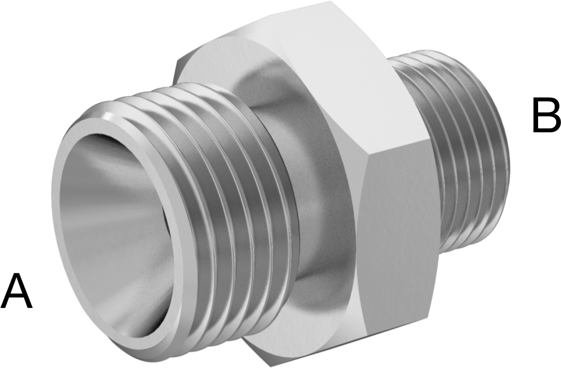 Hidrolik Sıvı için Çinko Kaplı Çelik Hortum Bağlantı Elemanı, Düz Redüktör, 1/2 BSPP Erkek x 3/8 BSPP Erkek