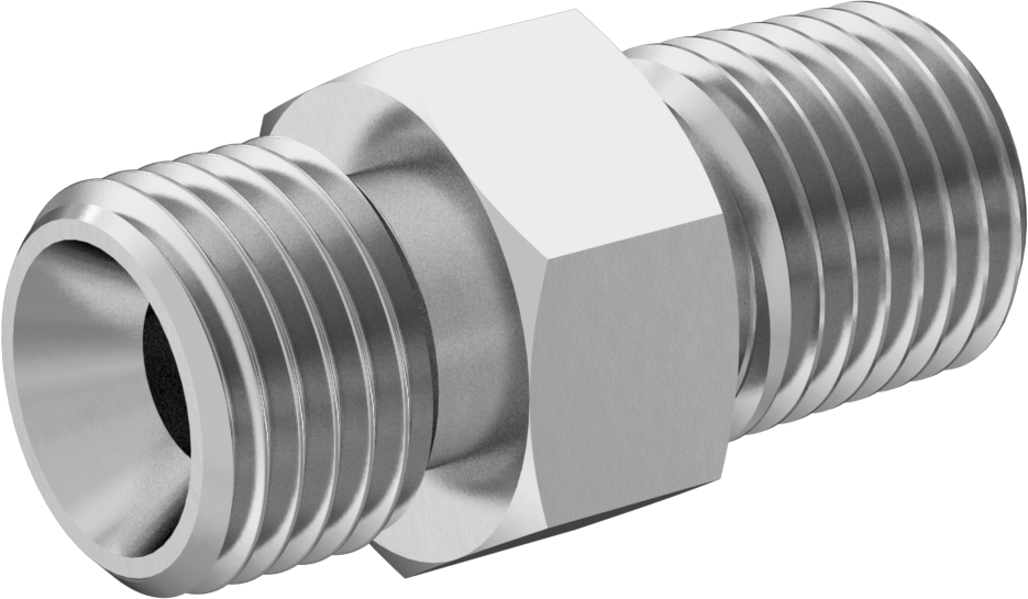 Hidrolik Sıvı için Çinko Kaplı Çelik Hortum Bağlantı Elemanı, Düz Adaptör, 1/4 BSPP Erkek x 1/4 NPT Erkek