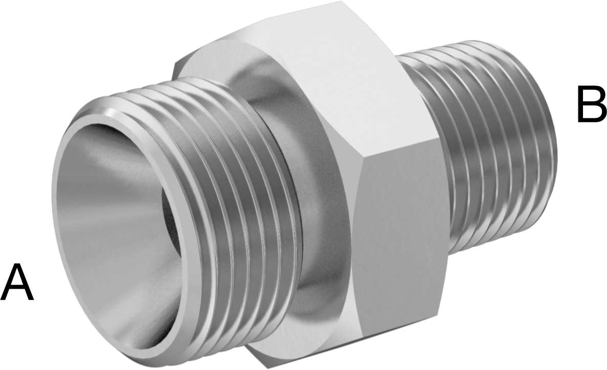 Hidrolik Sıvı için Çinko Kaplı Çelik Hortum Bağlantı Elemanı, Redüksiyon Adaptörü, 3/4 BSPP Erkek x 1/2 NPT Erkek