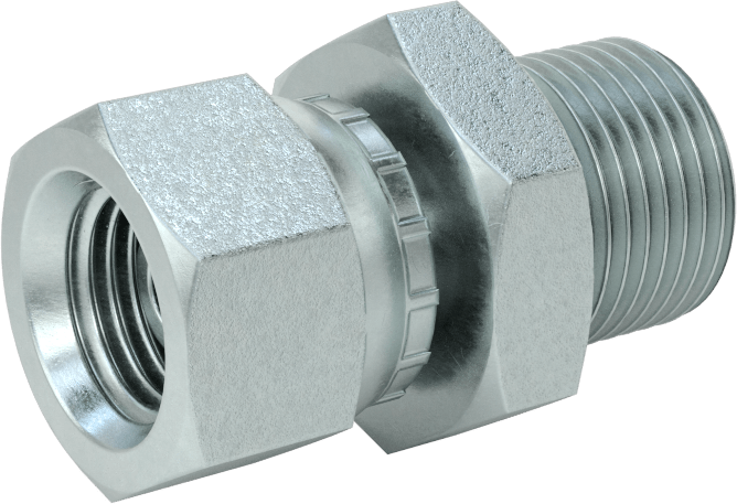 Hidrolik Sıvı için Çinko Kaplı Çelik Hortum Bağlantı Elemanı, Döner Başlıklı Adaptör, 1/4 BSPP Dişi x 3/8 BSPP Erkek