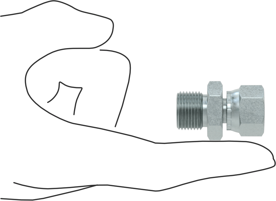 Hidrolik Sıvı için Çinko Kaplı Çelik Hortum Bağlantı Elemanı, Döner Başlıklı Adaptör, 1/4 BSPP Dişi x 3/8 BSPP Erkek
