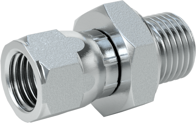 Hidrolik Sıvı için Çinko Kaplı Çelik Hortum Bağlantı Elemanı, 1/4 BSPP Erkek x 7/16"-20 Dişi 37 Derece Genişletilmiş Boru