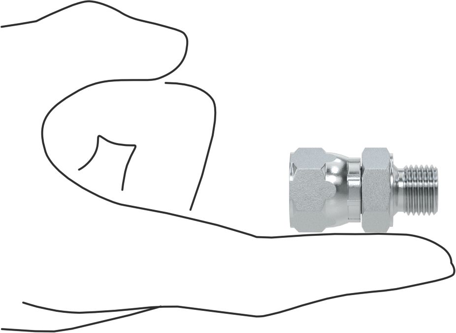 Hidrolik Sıvı için Çinko Kaplı Çelik Hortum Bağlantı Elemanı, 1/4 BSPP Erkek x 9/16"-18 Dişi 37 Derece Genişletilmiş Boru