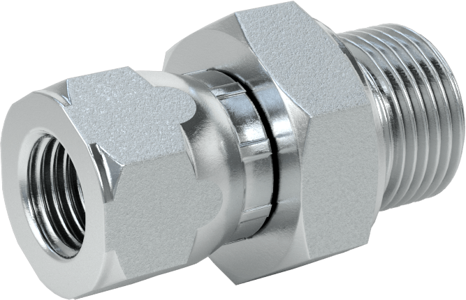 Hidrolik Sıvı için Çinko Kaplı Çelik Hortum Bağlantı Elemanı, 3/8 BSPP Erkek x 7/16"-20 Dişi 37 Derece Genişletilmiş Boru