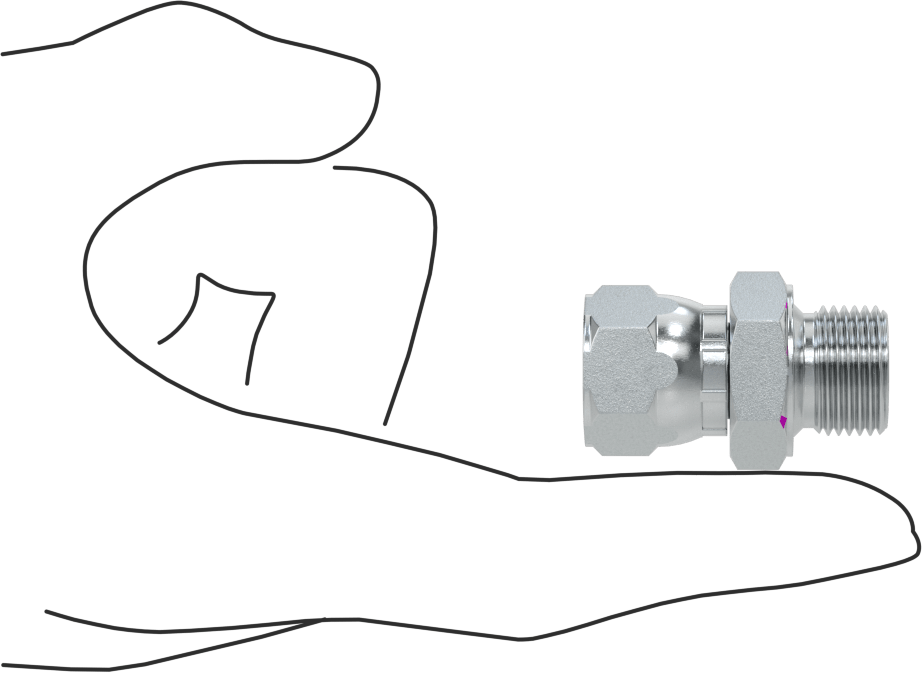 Hidrolik Sıvı için Çinko Kaplı Çelik Hortum Bağlantı Elemanı, 3/8 BSPP Erkek x 9/16"-18 Dişi 37 Derece Genişletilmiş Boru