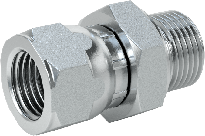 Hidrolik Sıvı için Çinko Kaplı Çelik Hortum Bağlantı Elemanı, 3/8 BSPP Erkek x 9/16"-18 Dişi 37 Derece Genişletilmiş Boru