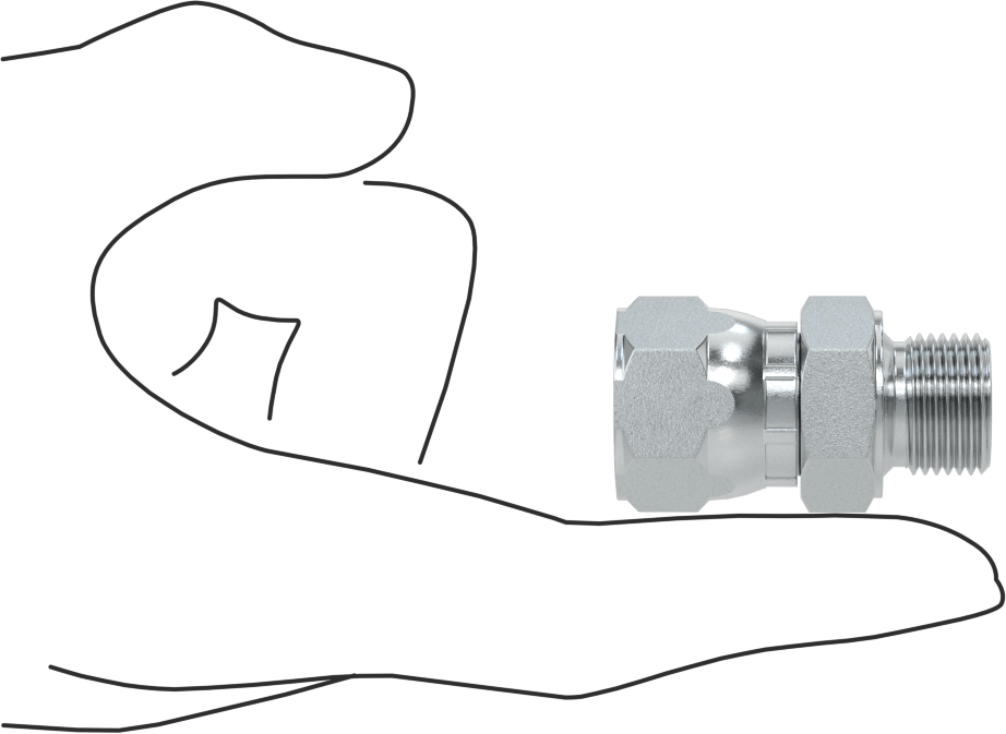 Hidrolik Sıvı için Çinko Kaplı Çelik Hortum Bağlantı Elemanı, 3/8 BSPP Erkek x 3/4"-16 Dişi 37 Derece Konik Boru