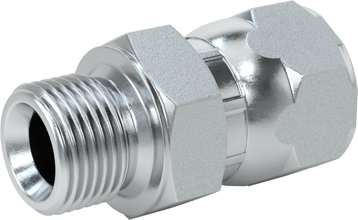Hidrolik Sıvı için Çinko Kaplı Çelik Hortum Bağlantı Elemanı, 3/8 BSPP Erkek x 3/4"-16 Dişi 37 Derece Konik Boru