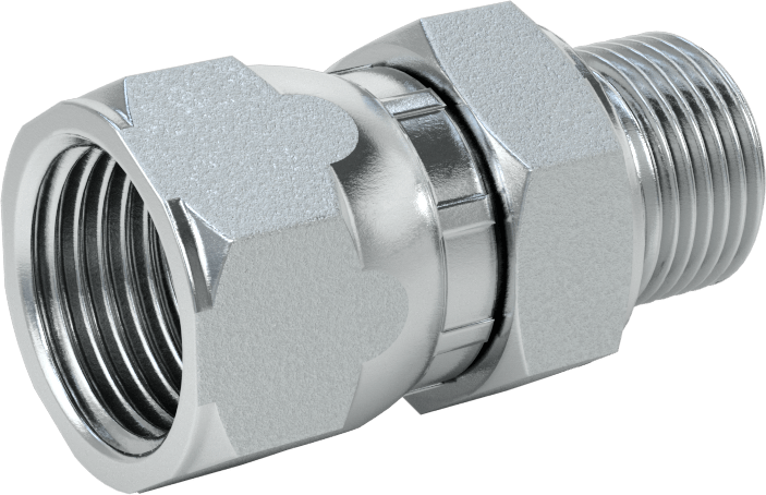 Hidrolik Sıvı için Çinko Kaplı Çelik Hortum Bağlantı Elemanı, 3/8 BSPP Erkek x 3/4"-16 Dişi 37 Derece Konik Boru