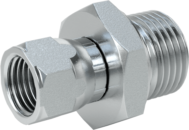 Hidrolik Sıvı için Çinko Kaplı Çelik Hortum Bağlantı Elemanı, 1/2 BSPP Erkek x 9/16"-18 Dişi 37 Derece Konik Boru