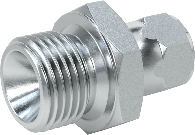 Hidrolik Sıvı için Çinko Kaplı Çelik Hortum Bağlantı Elemanı, 1/2 BSPP Erkek x 9/16"-18 Dişi 37 Derece Konik Boru