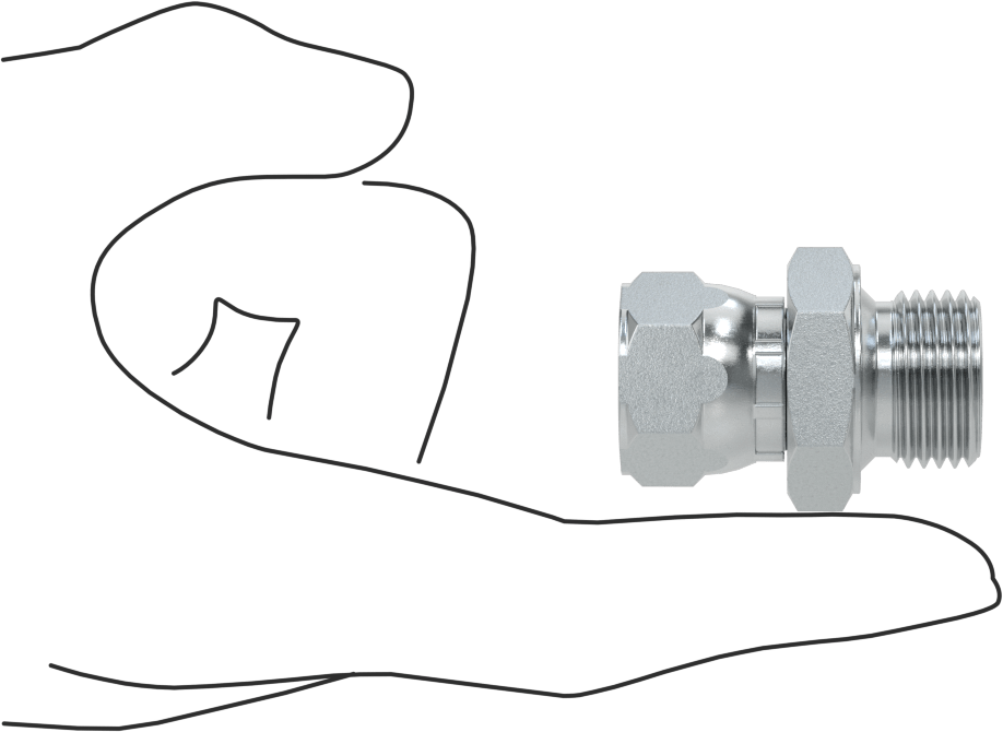 Hidrolik Sıvı için Çinko Kaplı Çelik Hortum Bağlantı Elemanı, 1/2 BSPP Erkek x 3/4"-16 Dişi 37 Derece Genişletilmiş Boru