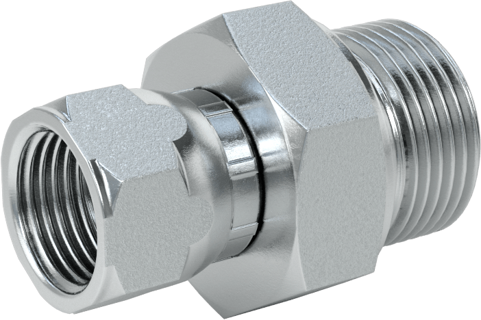 Hidrolik Sıvı için Çinko Kaplı Çelik Hortum Bağlantı Elemanı, 3/4 BSPP Erkek x 3/4"-16 Dişi 37 Derece Genişletilmiş Boru