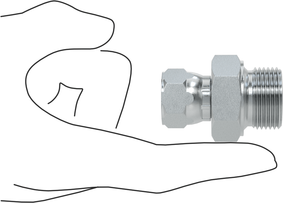 Hidrolik Sıvı için Çinko Kaplı Çelik Hortum Bağlantı Elemanı, 3/4 BSPP Erkek x 3/4"-16 Dişi 37 Derece Genişletilmiş Boru