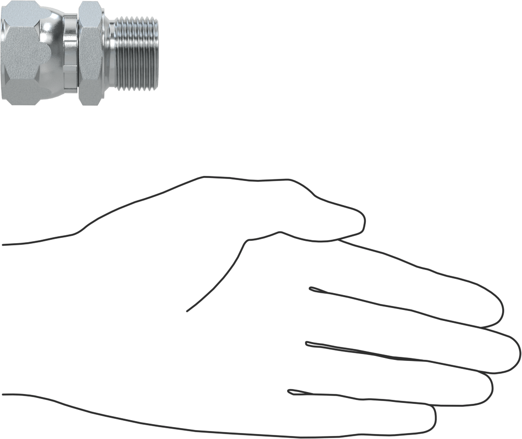 Hidrolik Sıvı için Çinko Kaplı Çelik Hortum Bağlantı Elemanı, 3/4 BSPP Erkek x 1-1/16"-12 Dişi 37 Derece Genişletilmiş Boru