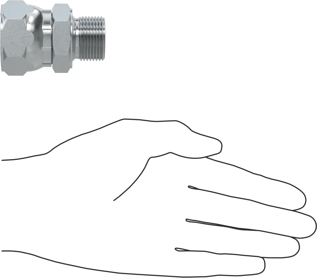 Hidrolik Sıvı için Çinko Kaplı Çelik Hortum Bağlantı Elemanı, 3/4 BSPP Erkek x 1-5/16"-12 Dişi 37 Derece Genişletilmiş Boru