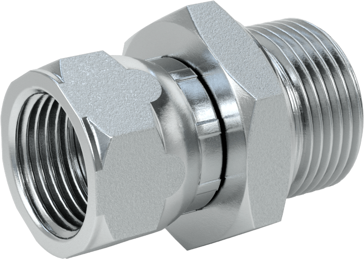 Hidrolik Sıvı için Çinko Kaplı Çelik Hortum Bağlantı Elemanı, 1 BSPP Erkek x 1-1/16"-12 Dişi 37 Derece Konik Boru