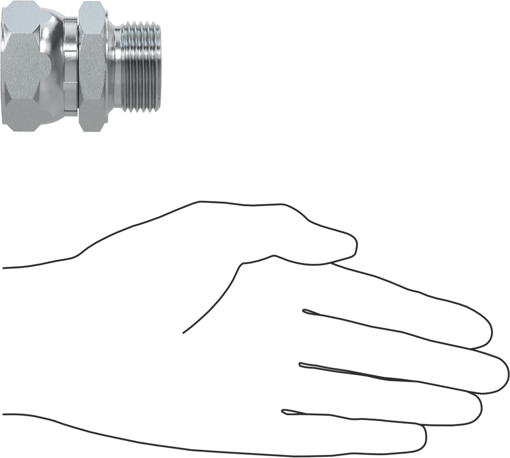 Hidrolik Sıvı için Çinko Kaplı Çelik Hortum Bağlantı Elemanı, 1 BSPP Erkek x 1-5/16"-12 Dişi 37 Derece Genişletilmiş Boru