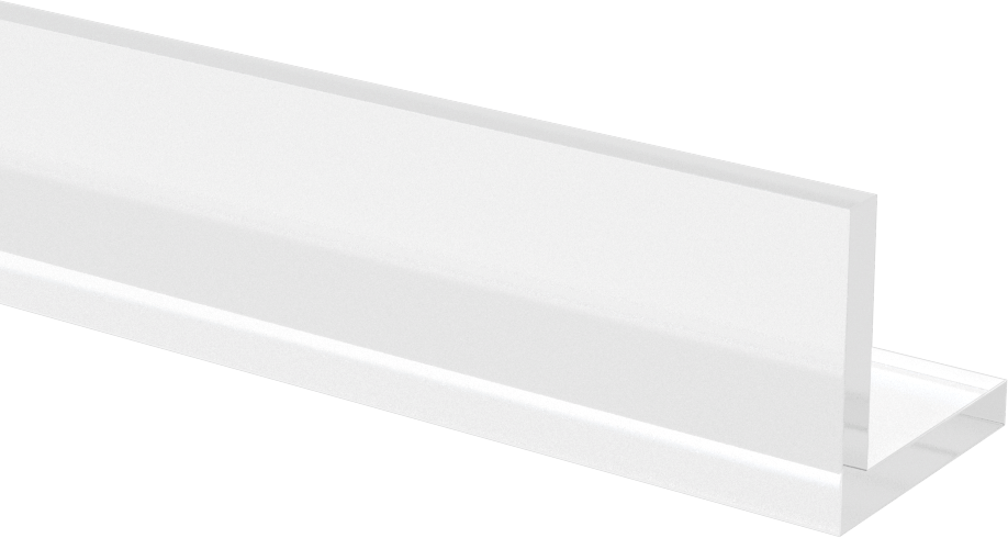 Şeffaf Kimyasal Dayanıklı PVC 90 Derece Açı, 1-1/4“ x 1-1/4” Dış Boyut, 10 Fit Uzunluk