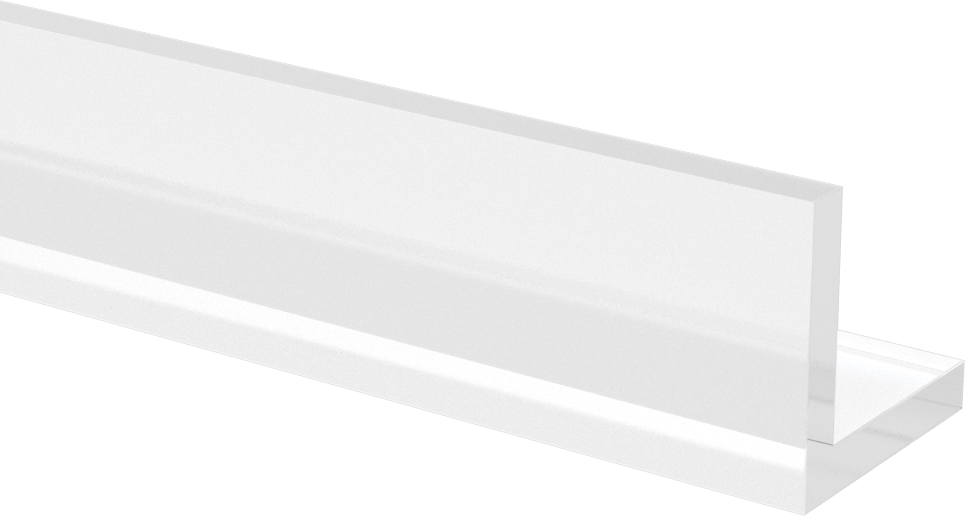 Şeffaf Kimyasal Dayanıklı PVC 90 Derece Açı, 1-1/2“ x 1-1/2” Dış Boyut, 1/4" Duvar Kalınlığı, 5' Uzunluk