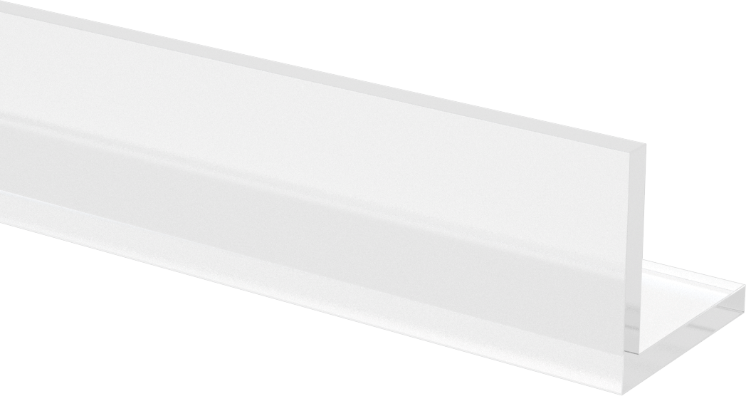 Şeffaf Kimyasal Dayanıklı PVC 90 Derece Açı, 2“ x 2” Dış Boyut, 5 Fit Uzunluk
